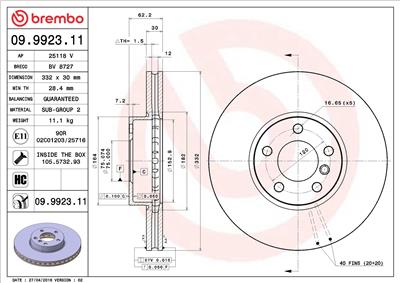 BREMBO 09.9923.11 EAN: 8020584992319.