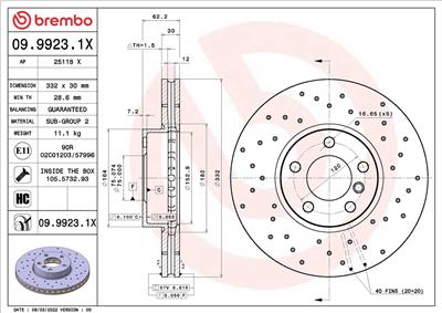 BREMBO 09.9923.1X EAN: 8020584320129.