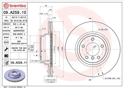 BREMBO 09.A259.11 EAN: 8020584025611.