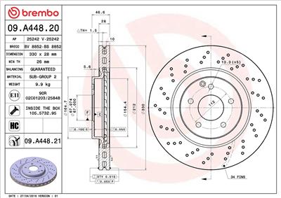 BREMBO 09.A448.21 EAN: 8020584028728.