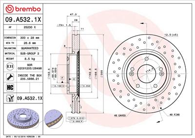 BREMBO 09.A532.1X EAN: 8020584225738.