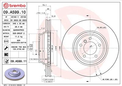 BREMBO 09.A599.11 EAN: 8020584023167.