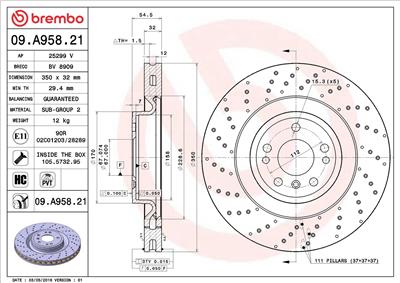BREMBO 09.A958.21 EAN: 8020584039236.