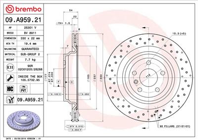 BREMBO 09.A959.21 EAN: 8020584039243.