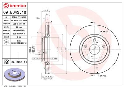 BREMBO 09.B043.10 EAN: 8020584028919.