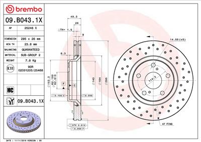BREMBO 09.B043.1X EAN: 8020584226766.