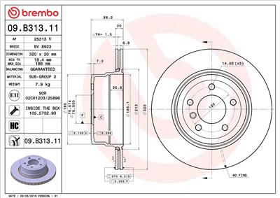 BREMBO 09.B313.11 EAN: 8020584037102.