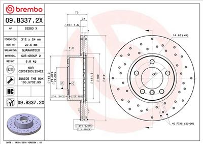 BREMBO 09.B337.2X EAN: 8020584217603.