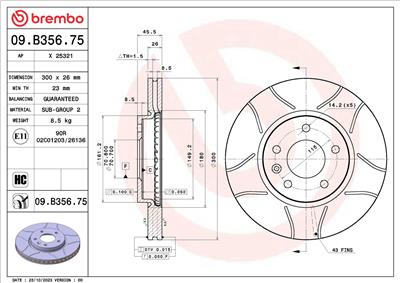 BREMBO 09.B356.75 EAN: 8020584326114.
