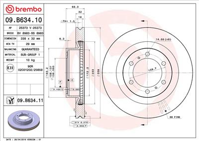 BREMBO 09.B634.11 EAN: 8020584219027.