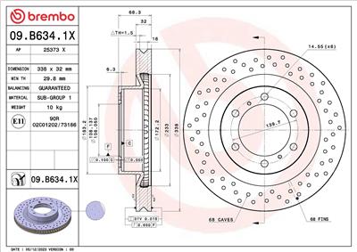 BREMBO 09.B634.1X EAN: 8020584326435.