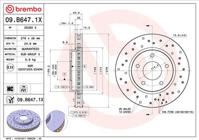 BREMBO 09.B647.1X EAN: 8020584225752.