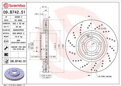 BREMBO 09.B742.51 EAN: 8020584038314.