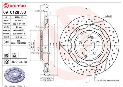 BREMBO 09.C128.33 EAN: 8020584316368.