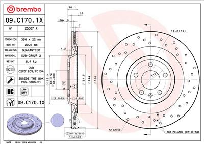 BREMBO 09.C170.1X EAN: 8020584327807.