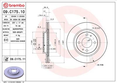 BREMBO 09.C175.11 EAN: 8020584222515.