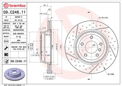 BREMBO 09.C246.11 EAN: 8020584222522.