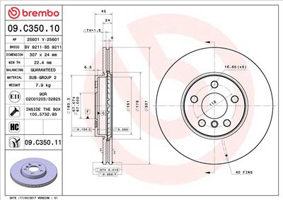 BREMBO 09.C350.11 EAN: 8020584225332.