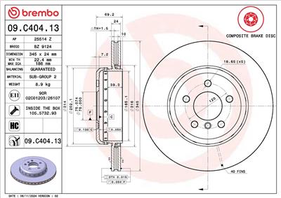 BREMBO 09.C404.13 EAN: 8020584039281.
