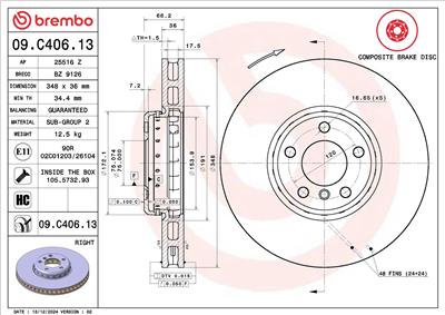 BREMBO 09.C406.13 EAN: 8020584039304.