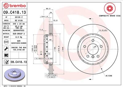 BREMBO 09.C418.13 EAN: 8020584239346.