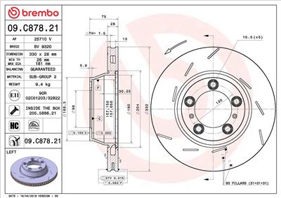 BREMBO 09.C878.21 EAN: 8020584233320.