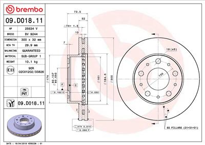 BREMBO 09.D018.11 EAN: 8020584225387.