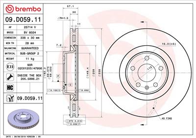 BREMBO 09.D059.11 EAN: 8020584234181.