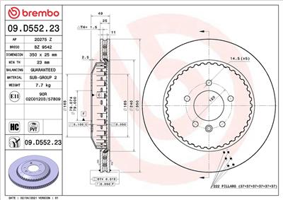 BREMBO 09.D552.23 EAN: 8020584316047.