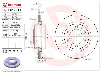 BREMBO 09.D617.11 EAN: 8020584238929.
