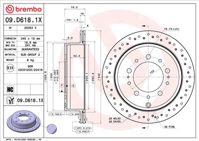 BREMBO 09.D618.1X EAN: 8020584312483.