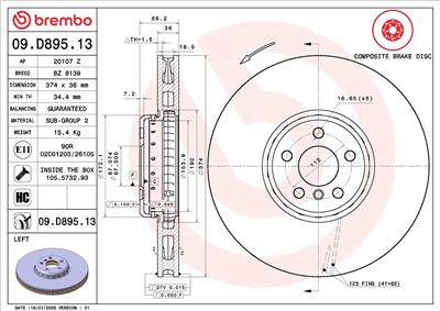 BREMBO 09.D895.13 EAN: 8020584238240.
