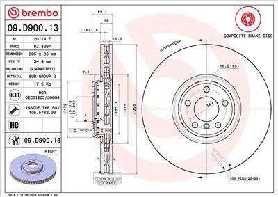 BREMBO 09.D900.13 EAN: 8020584238318.