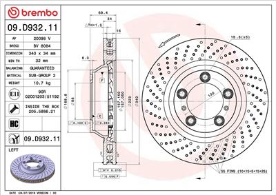 BREMBO 09.D932.11 EAN: 8020584312759.