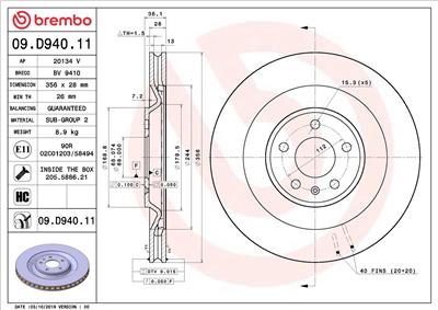 BREMBO 09.D940.11 EAN: 8020584317327.