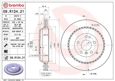 BREMBO 09.R124.21 EAN: 8020584022306.