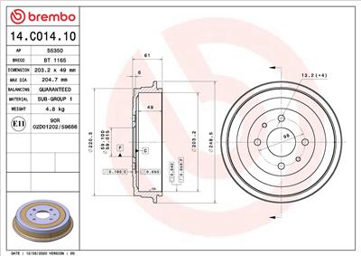 BREMBO 14.C014.10 EAN: 8020584219171.