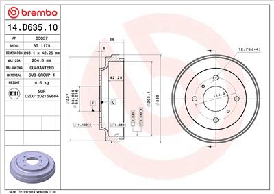 BREMBO 14.D635.10 EAN: 8020584234426.