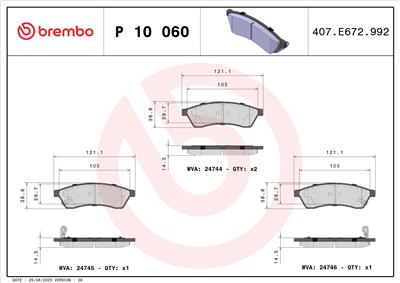 BREMBO P 10 060 Číslo výrobce: 24745. EAN: 8020584080078.