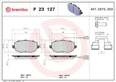 BREMBO P 23 127 Číslo výrobce: 24515. EAN: 8020584060407.