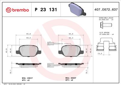 BREMBO P 23 131 Číslo výrobce: 25237. EAN: 8020584102923.