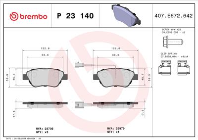 BREMBO P 23 140 Číslo výrobce: 23979. EAN: 8020584108796.
