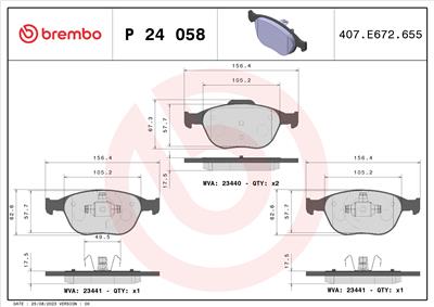 BREMBO P 24 058 Číslo výrobce: 23441. EAN: 8020584052303.