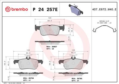 BREMBO P 24 257E EAN: 8020584122150.