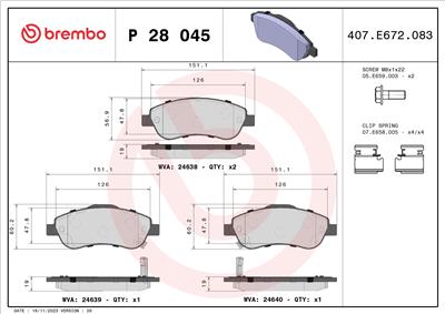 BREMBO P 28 045X EAN: 8020584121566.