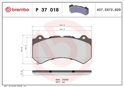 BREMBO P 37 018 Číslo výrobce: 25859. EAN: 8020584080054.