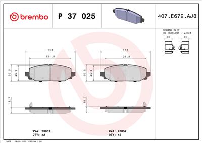 BREMBO P 37 025 EAN: 8020584117910.