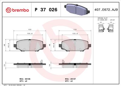 BREMBO P 37 026 EAN: 8020584117927.