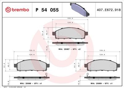 BREMBO P 54 055 Číslo výrobce: 24530. EAN: 8020584084229.