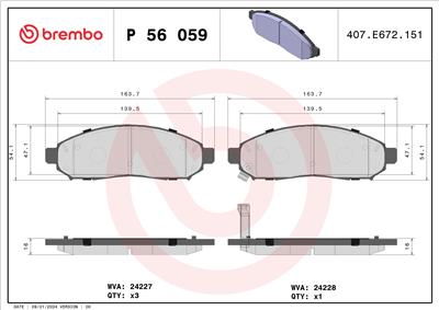 BREMBO P 56 059 Číslo výrobce: 24228. EAN: 8020584061442.